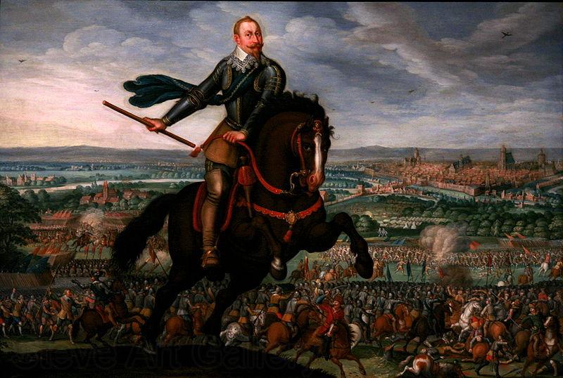 Walter Withers Gustavus Adolphus of Sweden at the Battle of Breitenfeld Spain oil painting art